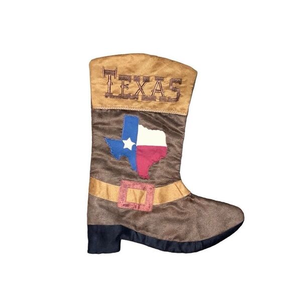 NWT Christmas Holiday Home Decor Stocking Texas Cowboy Boot Unique Gift Western - Picture 1 of 4
